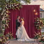 10x10FT Backdrop Curtains with Rod Pockets - Wrinkle Free Photo Stage Backdrop 2 Panels Curtains Drapes for Photography Wedding Party Baby Shower Decorations (Burgundy) - Image 4