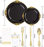 Hioasis 175 Pcs Black Gold Plates for Graduation - Image 5
