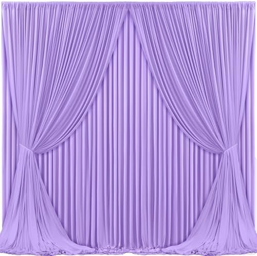 20x10ft Lavender Backdrop Curtain for Weddings, Wrinkle-Free Polyester Fabric Purple Backdrop Curtain Drapes for Birthday Party Photo Photography Decoration 5ft x 10ft,4 Panels by Gogoparti