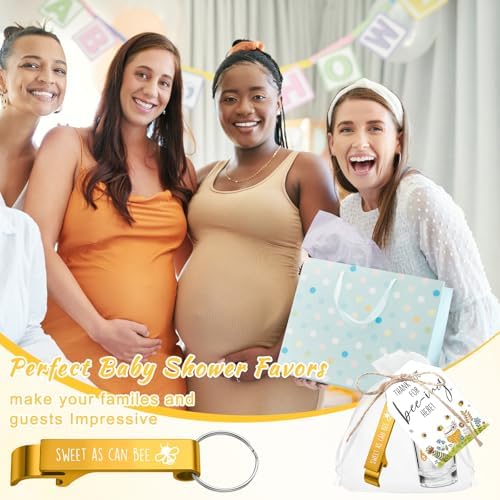 Pickmesh 50 Set Bee Baby Shower Favor Shot Glass Bottle Opener Keychain - Image 7