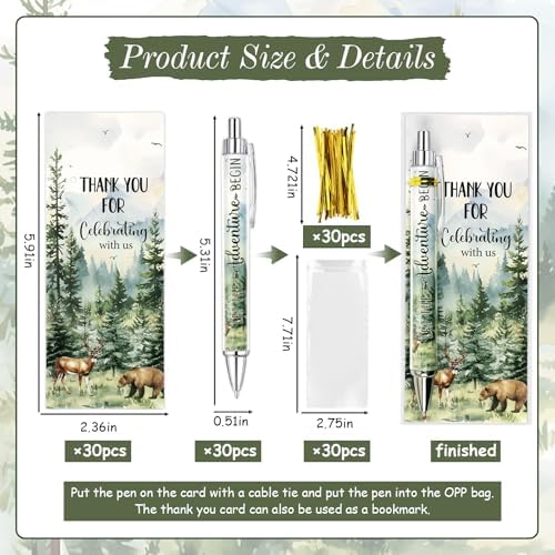 30 Set Baby Bridal Shower Ballpoint Pens Bulk for Guests Retractable Black Ink Pens Thank You Cards Gender Reveal Prizes Souvenirs Guest Game Prizes Party Favors Gift for Guests (Adventure) - Image 5