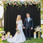 10x10 Black Backdrop Curtain for Parties Wrinkle Free Black Photo Curtains Backdrop Drapes Fabric Decoration for Birthday Party Wedding 5ft x 10ft,2 Panels - Image 3