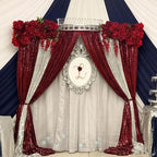 Sequin Curtain 4 Panels 2x8FT Burgundy Sequin Backdrop for Wedding Decor - Image 3