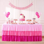 Pink Tablecloths for 6 Foot Rectangle Tables, 6ft Pastel Gradient Pink by Suppromo