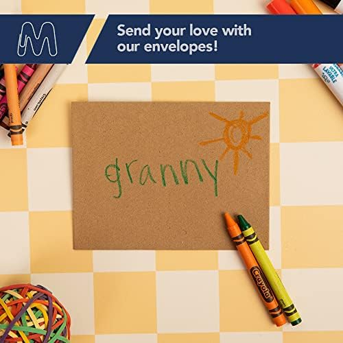 MOS Kraft Greeting Card Envelopes A6 (4.75 x 6.5 Inch) 500 Pack, Self-Seal Heavyweight Brown Envelopes for 4.5 x 6.25 Cards, 4x6 Photos, Rustic Wedding Invitations, Baby Shower - Image 6