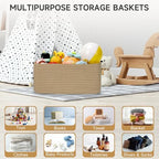 3 Pack Storage Baskets for Organizing, 13.7×9.5×6.3", Brown - Image 6