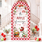 Tegeme 7.2ft The Apple of Our Eye Arch Backdrop Cover Fall Themed Baby Shower Decoration Large Red Apple Backdrop Party Favor for Gender Reveal Party Supply Photo Background Autumn Decoration by Tegeme