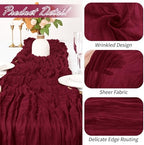 30 Pack Burgundy Cheesecloth Table Runner 17 x 108 inch Cheese Cloth Table Runners 9ft Burgundy Table Runner Rustic Romantic Sheer Gauze Runner for Wedding Party Baby Shower Table Decoration - Image 3