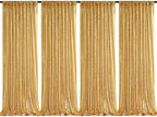 Gold Sequin Backdrop Drapes 4 Panels 2FTx8FT Glitter Backdrop Curtains by QueenDream