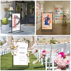 50H" Wedding Welcome Sign Stand with 8 Pair Satin Ribbon & 2 Leather Strap - Image 6