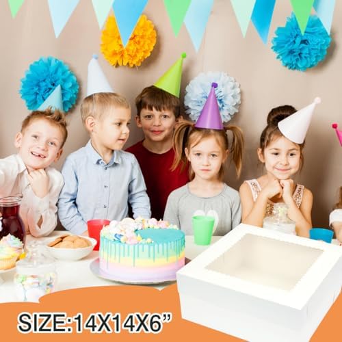 10 Pack 14 x 14 x 6 Inch Cake Boxes with Cake Boards - Image 4