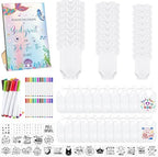 Panitay 100 Pcs White Baby Bodysuits Bibs Kit 25 Guests, Mermaid by Panitay