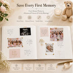 Personalized Linen Baby Shower Guest Book, Custom Photo Album 29 x 21.5 cm - Image 2