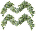MAKHOT 2pcs Artificial Eucalyptus Garland, 5.9FT Greenery Garland Flower Spring Summer Green Garlands Vines Decoration, Fake Silver Dollar Eucalyptus Leaves Vines for Table Home Wedding Party Decor by MAKHOT