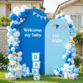 Blue Arch Backdrop Cover Set of 2 Party Wedding Arch Covers Stretchy Backdrop 7.2FT 6FT Decorations Baby Shower Bridal Shower Photo Birthday Blue Arch Stand Cover Spandex by LittleFunny