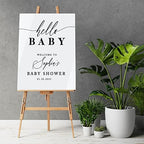 Andaz Press White Personalized Acrylic Baby Shower Sign, Baby Shower Welcome Sign, Gender Neutral Large Custom Baby Shower Acrylic Sign For Easel, Modern Baby Shower Decorations, 16x20 Inch - Image 2