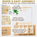 Wooden Baby Shower Crate Closet with Clothes Hangers & Dividers, Large Gift Basket for Boys & Girls, Wood Box Storage & Display with Handles & Ivy Garland, Welcome Gifts for New Parents. - Image 5