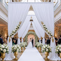 30ft×15ft White Backdrop Curtain for Wedding Parties by PartyVillage