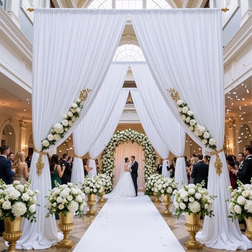 20ft×15ft White Backdrop Curtain for Wedding Parties - Image 2