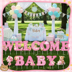 Chumia 13 Pcs Welcome Baby Yard Signs Baby Shower Yard Sign with Stakes, 15 Inch Tall Girl Boy Lawn Sign Gender Reveal Outdoor Decoration Welcome Newborn Announcement for Party Decorations(Pink) - Image 5