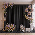 10ftx10ft Black Backdrop Curtain for Wedding Parties, Wrinkle Free Silky Polyester 2 Panels 5x10ft Draping Fabric Photo Back Drop Cloth for Birthday Photography Background Photoshoot by High-ImpactVisuals