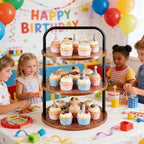 Wooden Cupcake Stand 2 Pack, Large Cupcake Tower Stand for 50 Cupcakes, 3 Tiered Wooden Serving Trays Stand, Soporte Para Cupcakes, Dessert Table Display - Image 7