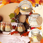 MTLEE 24 Pcs Fall Jar Candles Holiday Candle Gifts Natural Wax Jar with DIY Tag Cards Gift for Halloween Party Favor Home Supply Decor, Scents of Fall Wreath/Pumpkin/Apple/Comfort - Image 3
