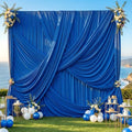 20x12 ft Royal Blue Backdrop Curtains for Weddings, Birthdays and Photos by PartyVillage