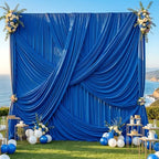 20x12 ft Royal Blue Backdrop Curtains for Weddings, Birthdays and Photos by PartyVillage