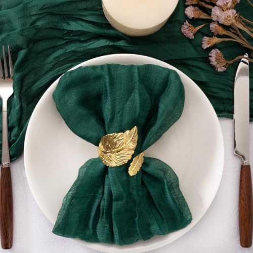 Cheesecloth Napkins Emerald Green Cloth Napkins Bulk,Set of 50 - Image 2