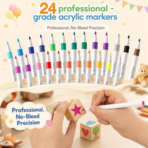 Rofio Baby Shower Blocks Set, Wooden Decorating Game Kit - Image 6