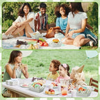 Geosar 200 PcsGingham Paper Food Tray with Wax Paper,Green White - Image 7