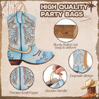 Tioncy 24 Pcs Cowboy Boot Paper Gift Bags, Assorted Style, Brown and Blue - Image 3