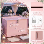 BreezeHug 14" Pink Acrylic Wedding Card Box with Lock & 3D Letters - Image 4