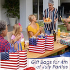 Abbylike 30 Pcs American Flag Gift Bag Patriotic Reusable Non Woven Tote - Image 5