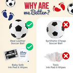 Circa Print Baby Soccer Ball Handprint Kit, Ink Pad for Hand and Footprints - Unique Keepsake for Dads, Shower Present for Moms, Newborn Gift - Image 2