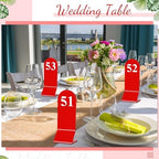 Geetery 100 Pcs Acrylic Double Sided Table Numbers 1-100 Stands,Red - Image 4