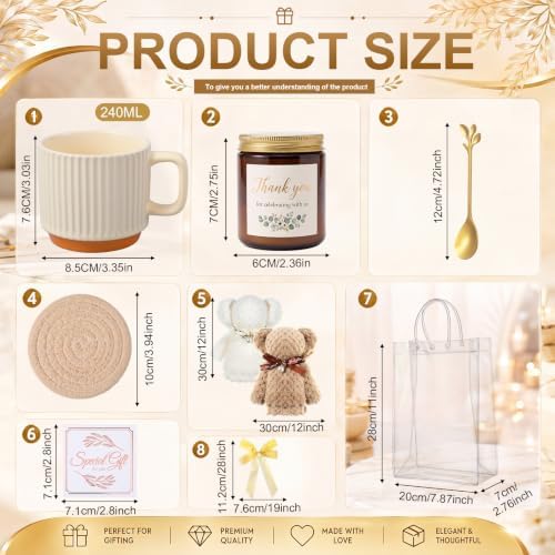 6 Sets Baby Shower Game Prizes - Mugs Spoons Towels Candle Gift Cards Placemats Tote Bags Party Favors for Bridal Baby Shower Guests Games Winners Thank You Gifts - Image 2