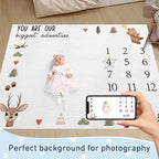 Personalized Baby Milestone Blanket for Boys Girls Baby Month Blanket- First Year Calendar Monthly Growth Chart - Deer Print Halloween Birthday Gifts for Infant Todder(FixedSize) - Image 2