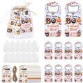24 Sets Halloween Bottle Openers Baby Shower Party Favors, Orange Blue Bottle Opener Keychain Set with Thank You Tags Organza Bags for A Little Boo Is Almost Due Party Guest Gifts Decor by CORNERLACE