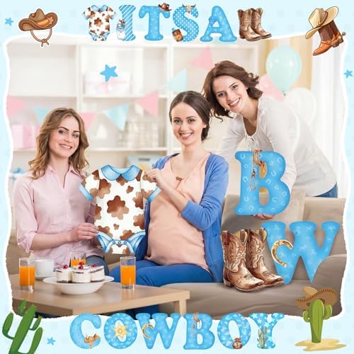 Sliner 12 Pcs It's a Cowboy Yard Signs Western Baby Shower Decorations - Image 5
