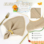 Showgeous 60 Pack Caramel Cloth Napkins with Fringe, 16x16 inch 100% Cotton - Image 3