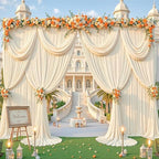 20x10ft Champagne Photo Backdrop Curtains for Parties Wedding Wrinkle Free Polyester Photoshoot Curtains Drapes Backdrop for Birthday Baby Shower Graduation Photography Background 4 Panels 5x10FT - Image 5