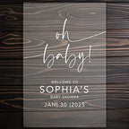 Andaz Press Custom Large Oh Baby! Welcome Sign - 16" x 24" Minimal Personalized Acrylic Signage for Baby Shower, Gender-Neutral Sprinkle, Fall Decorations - Image 2