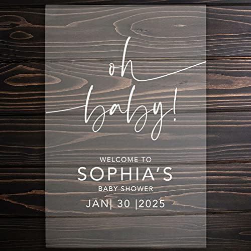 Andaz Press Custom Large Oh Baby! Welcome Sign - 16" x 24" Minimal Personalized Acrylic Signage for Baby Shower, Gender-Neutral Sprinkle, Fall Decorations - Image 2
