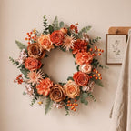 Artificial Flower Combo Box, Fall Orange Roses & Dahlias with Stems - Image 5