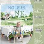 Hole in One Birthday Decorations, 133 PCs Golf First Party Supplies Boy 1st Birthday Decor Set with Balloons Chair and Photo Banners Backdrop Tablecloth Cake Cupcake Toppers Boxes Cutout Crown - Image 5
