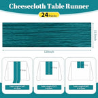 24 Pack Teal 10Ft Cheesecloth Table Runner - Image 2