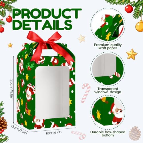 Eaasty 24 Pcs Christmas Gift Boxes with Window Santa Gift Boxes - Image 2