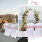 Pink Chair Sashes 100 Pack Spandex Dusty Pink Chair Sashes Bows with Heart Buckle Slider for Wedding Banquet Party Decorations - Image 5